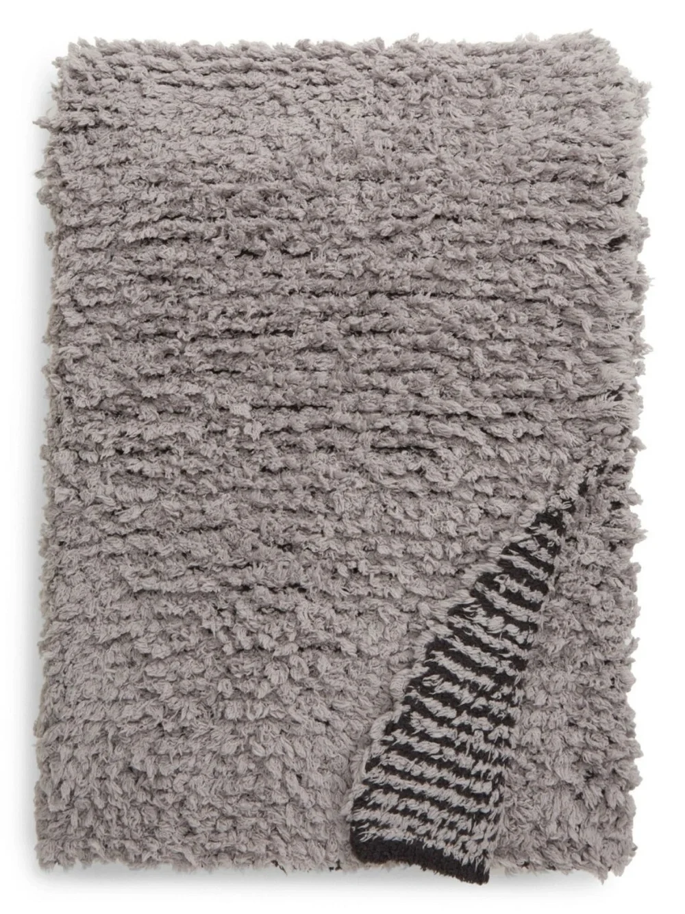 Barefoot Dreams Cozy Chic Throw Blanket 54 x 72 EUC Gray & Black